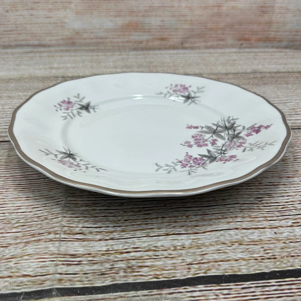Favolina Karolina Jarolina Poland China Dinner Plate Silver Scalloped‎ 3879 12
